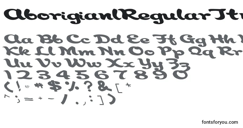 AborigianlRegularTtnorm Font – alphabet, numbers, special characters