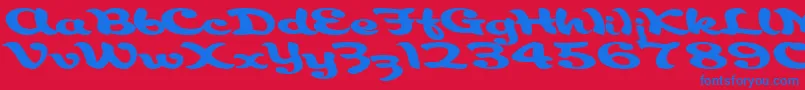フォントAborigianlRegularTtnorm – 赤い背景に青い文字