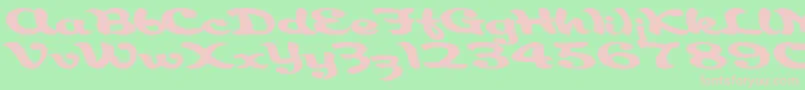 Шрифт AborigianlRegularTtnorm – розовые шрифты на зелёном фоне