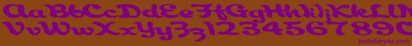 AborigianlRegularTtnorm-fontti – violetit fontit ruskealla taustalla