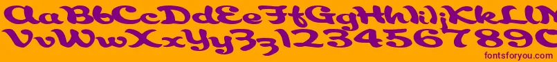 AborigianlRegularTtnorm-Schriftart – Violette Schriften auf orangefarbenem Hintergrund