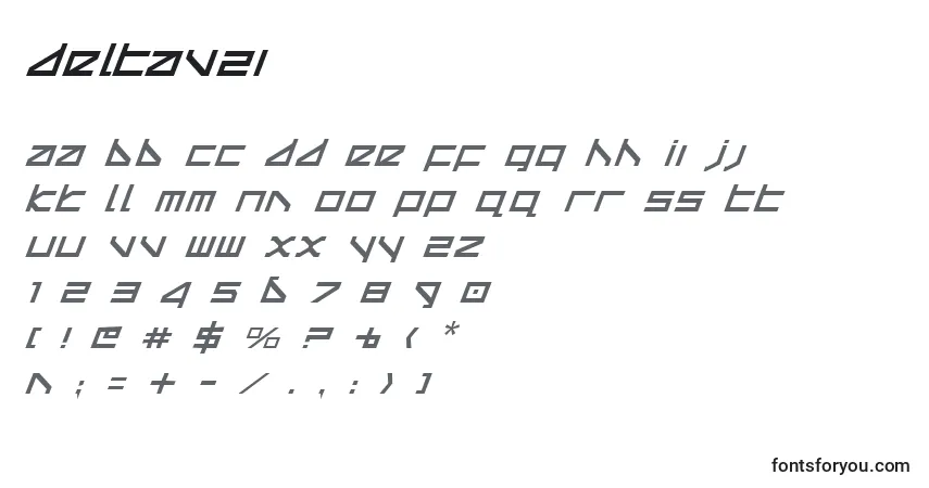 Schriftart Deltav2i – Alphabet, Zahlen, spezielle Symbole