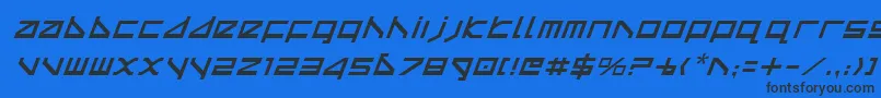 Deltav2i-Schriftart – Schwarze Schriften auf blauem Hintergrund