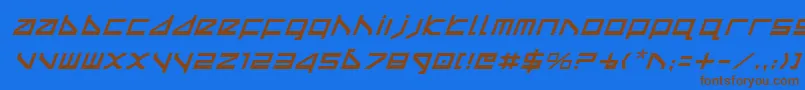 Deltav2i Font – Brown Fonts on Blue Background