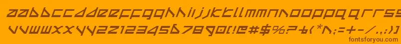 フォントDeltav2i – オレンジの背景に茶色のフォント