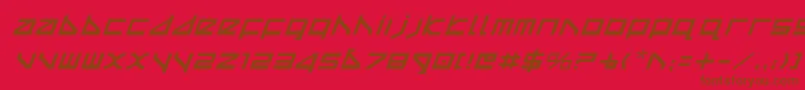 Deltav2i Font – Brown Fonts on Red Background