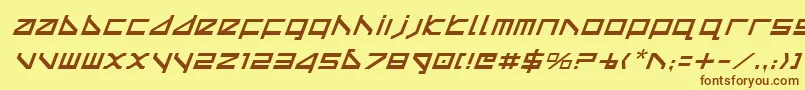 Deltav2i Font – Brown Fonts on Yellow Background