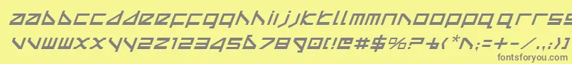 フォントDeltav2i – 黄色の背景に灰色の文字