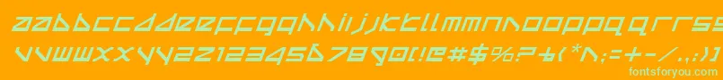 Deltav2i Font – Green Fonts on Orange Background
