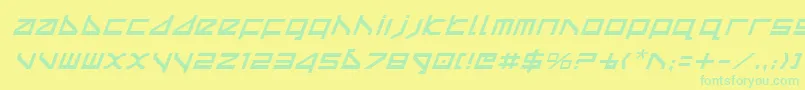 Deltav2i Font – Green Fonts on Yellow Background