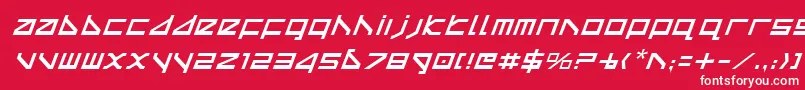 フォントDeltav2i – 赤い背景に白い文字