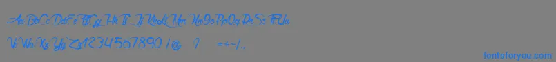 Akhenaton Font – Blue Fonts on Gray Background