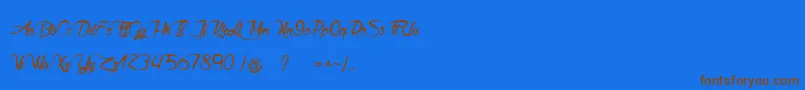Akhenaton Font – Brown Fonts on Blue Background