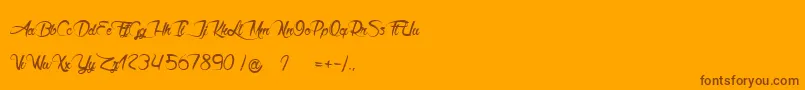 Akhenaton Font – Brown Fonts on Orange Background