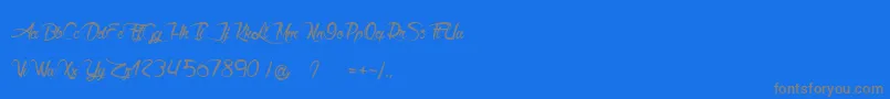 Akhenaton Font – Gray Fonts on Blue Background