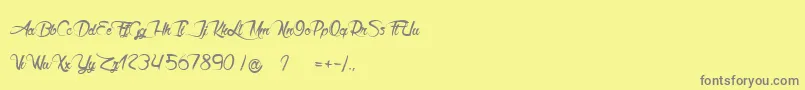 Akhenaton Font – Gray Fonts on Yellow Background