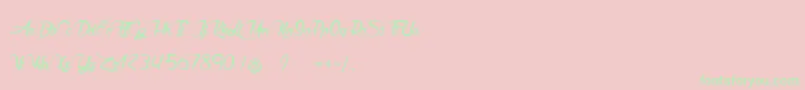 Akhenaton Font – Green Fonts on Pink Background