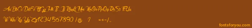 Akhenaton Font – Orange Fonts on Brown Background