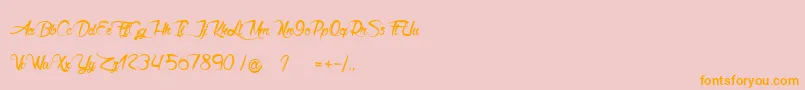 Akhenaton Font – Orange Fonts on Pink Background