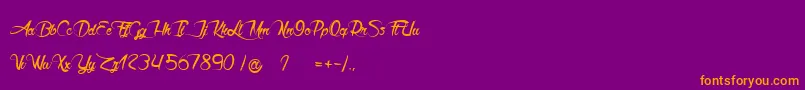 Akhenaton Font – Orange Fonts on Purple Background