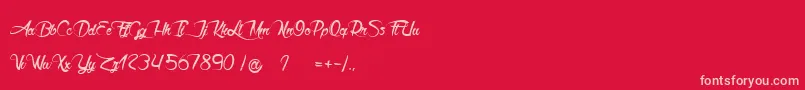 Akhenaton Font – Pink Fonts on Red Background