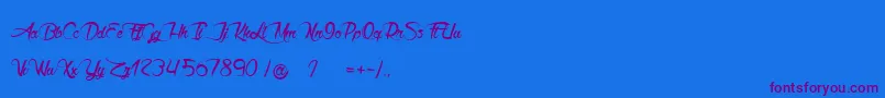 Akhenaton Font – Purple Fonts on Blue Background