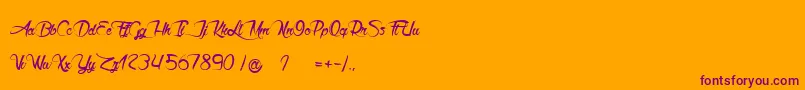 Akhenaton Font – Purple Fonts on Orange Background