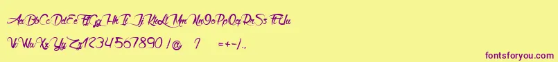 Akhenaton Font – Purple Fonts on Yellow Background