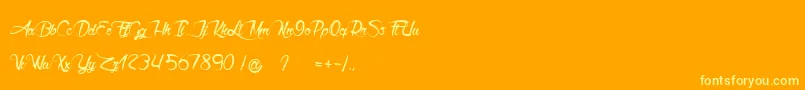 Akhenaton Font – Yellow Fonts on Orange Background