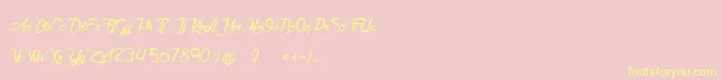 Akhenaton Font – Yellow Fonts on Pink Background