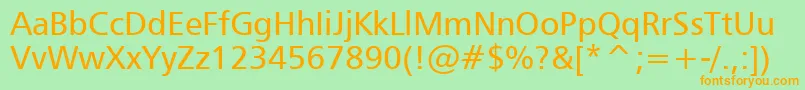 Humanist777Bt Font – Orange Fonts on Green Background