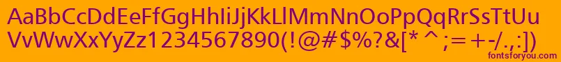 Humanist777Bt Font – Purple Fonts on Orange Background