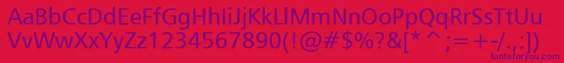 フォントHumanist777Bt – 赤い背景に紫のフォント