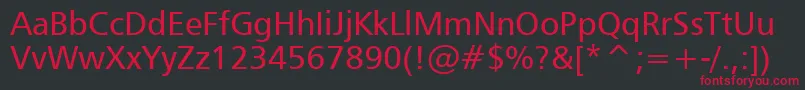 フォントHumanist777Bt – 黒い背景に赤い文字