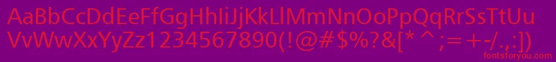 フォントHumanist777Bt – 紫の背景に赤い文字