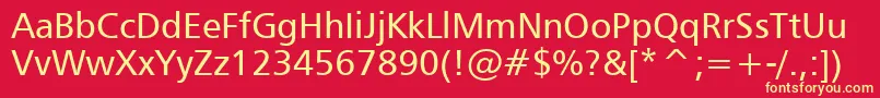 Humanist777Bt Font – Yellow Fonts on Red Background