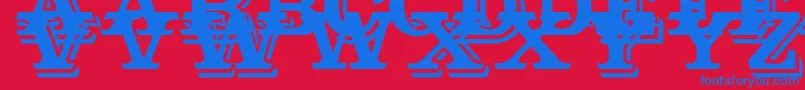 Outstanding Font – Blue Fonts on Red Background