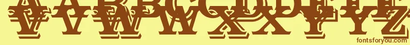 Outstanding Font – Brown Fonts on Yellow Background
