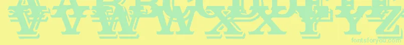 Outstanding-Schriftart – Grüne Schriften auf gelbem Hintergrund
