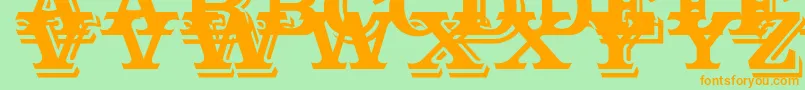 Outstanding Font – Orange Fonts on Green Background