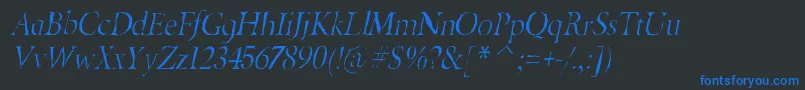 BeryliumgauntItalic Font – Blue Fonts on Black Background