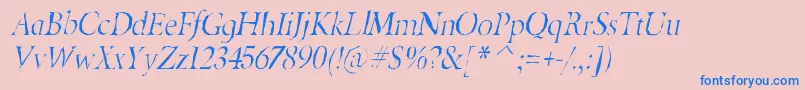 BeryliumgauntItalic Font – Blue Fonts on Pink Background