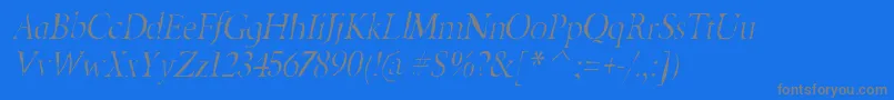 BeryliumgauntItalic Font – Gray Fonts on Blue Background