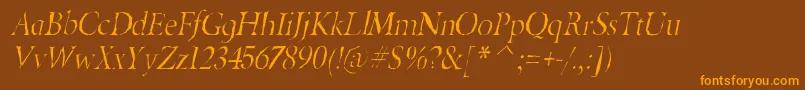 BeryliumgauntItalic Font – Orange Fonts on Brown Background