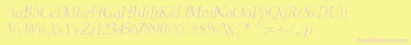 BeryliumgauntItalic Font – Pink Fonts on Yellow Background