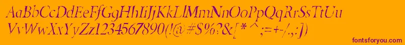 BeryliumgauntItalic Font – Purple Fonts on Orange Background