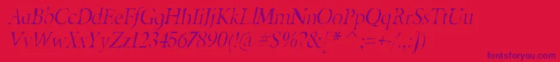 BeryliumgauntItalic Font – Purple Fonts on Red Background