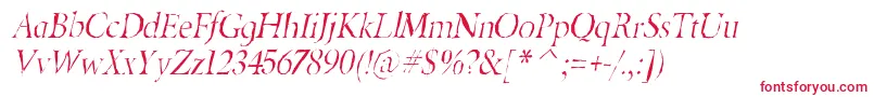 BeryliumgauntItalic Font – Red Fonts on White Background