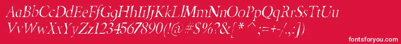 BeryliumgauntItalic Font – White Fonts on Red Background