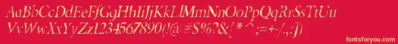 BeryliumgauntItalic Font – Yellow Fonts on Red Background